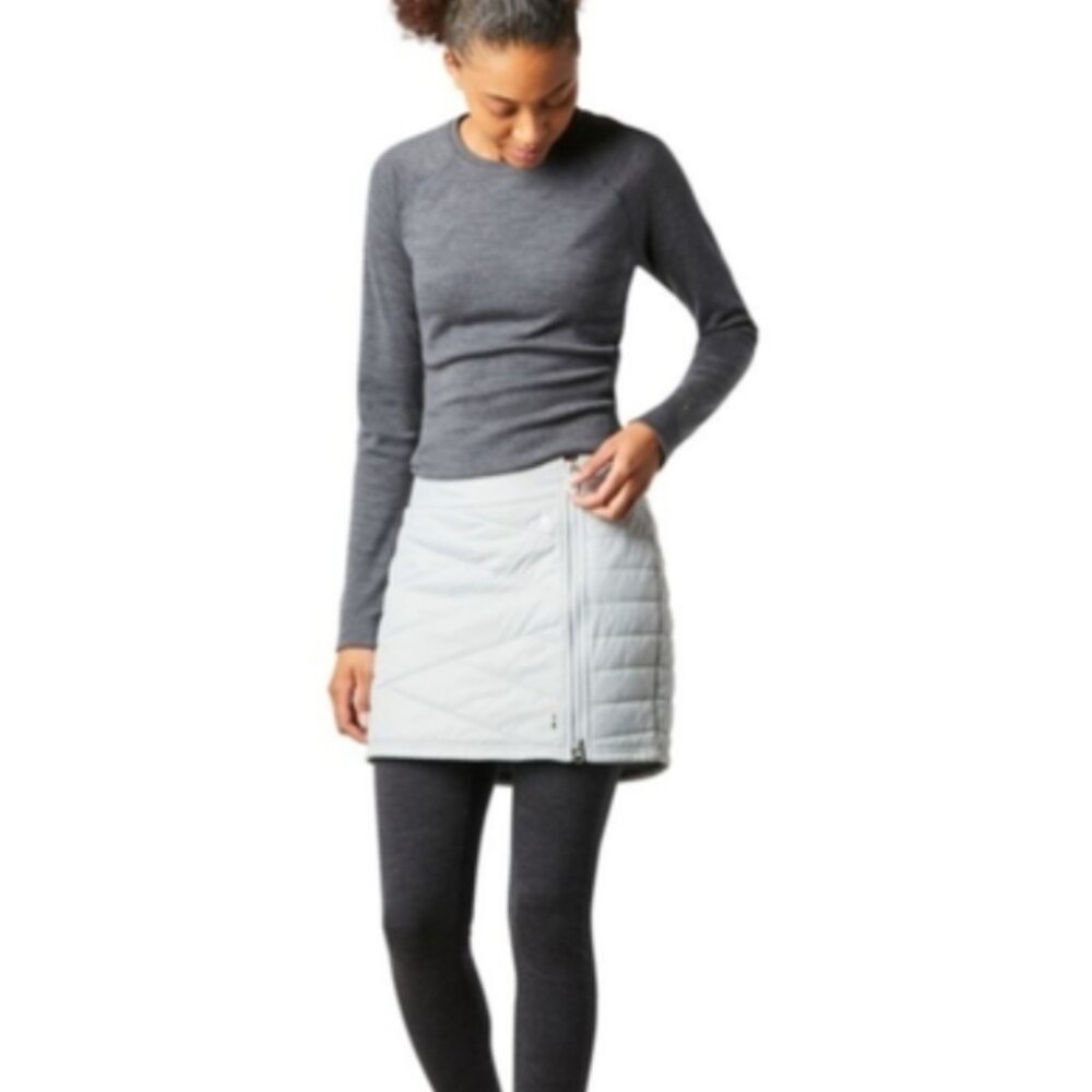 Smartwool Smartloft 120 Quilted Insulated Zip Skirt, Gray, Size Large